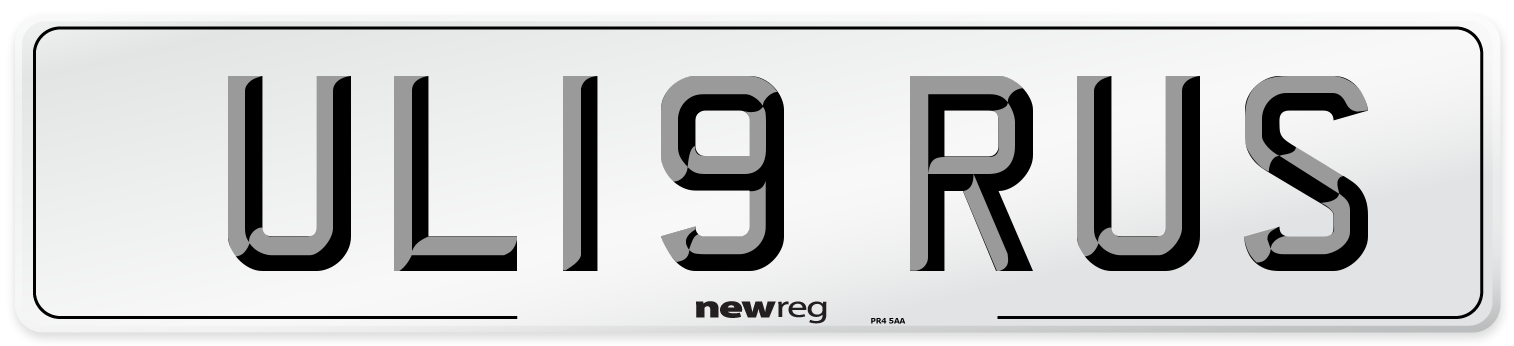 UL19 RUS Number Plate from New Reg
